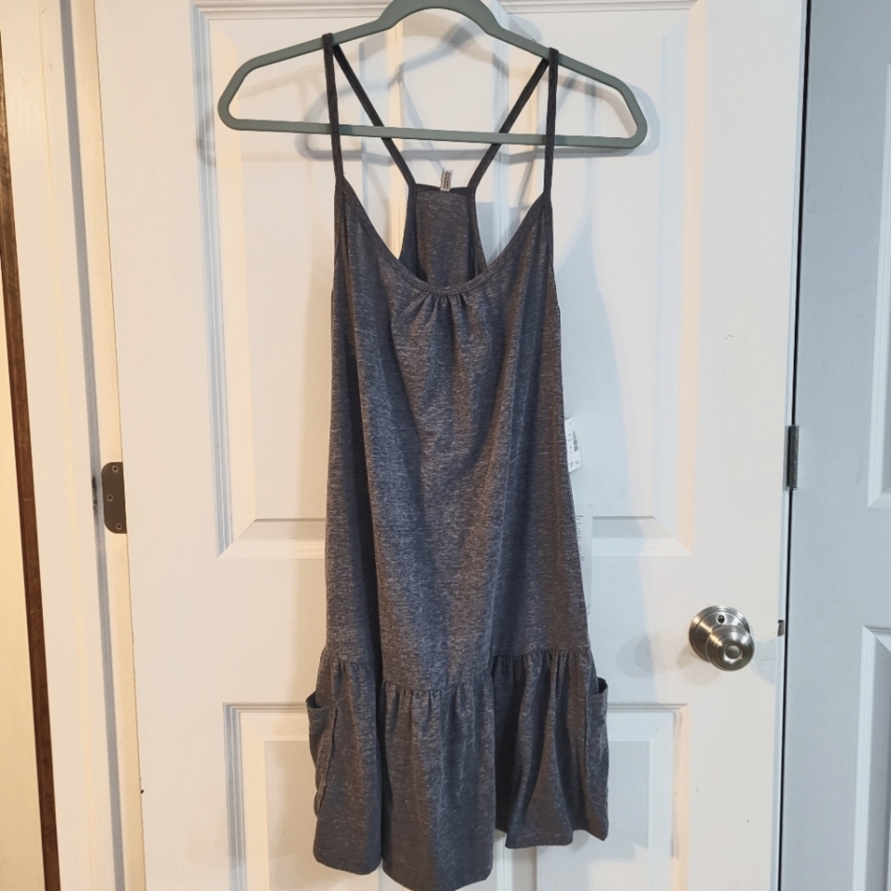 Sundress Beach Cover up XL (runs small) Charcoal Gray Eco Swim by Aqua Green NWT